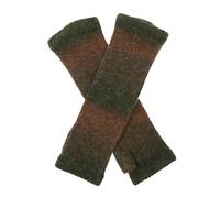 Women's Long Below-Elbow Ribbed Knit Wrist Warmers with Ombre Pattern