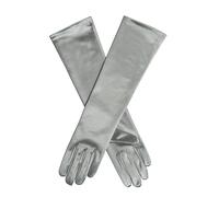 Dents Womens Melissa Long Below Elbow Satin Gloves - Silver