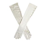 Dents Womens Daphne Long Below Elbow Satin Button Gloves - Ivory