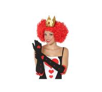 Women's long black queen of hearts gloves