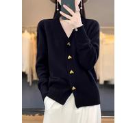 Women's Long Cardigan Open Front V-Neck Lightweight Knit Sweater with Pockets for Summer Beach Cover Up UK Sizes S-2XL(Black XL)