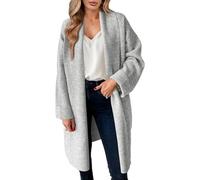 Women's Long Cardigan Sweaters Chunky Open Front Oversized Slouchy Knit Fall Trendy Coatigan Jackets (lightgray, S)