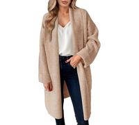 Women's Long Cardigan Sweaters Chunky Open Front Oversized Slouchy Knit Fall Trendy Coatigan Jackets (Camel, S)