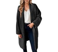 Women's Long Cardigan Sweaters Chunky Open Front Oversized Slouchy Knit Fall Trendy Coatigan Jackets (black, XL)