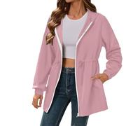 Women's Long Coats Dry Rain Windproof Button Fastening Casual Trench Jacket Wool Blend Double Breasted Overcoats Open Front Belted For Hiking Walking