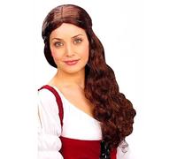 Womens Long Curly Brown Medieval Princess Wig