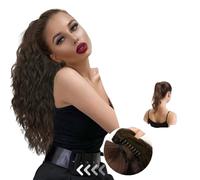 Women's Long Curly Wig Drawstring Ponytail Extensions Heat Synthetic Clips Curly Ponytail Hair Pieces for Women 26 Inch
