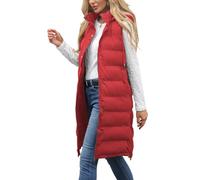 Womens Long Gilets Ladies Body Warmer Sleeveless Vests Zip Up Outwear Jacket