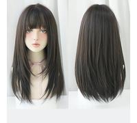 Women'S Long Hair Realistic And Natural Full Headband Long Straight Hair Air Bangs Wig Fluffy And Natural