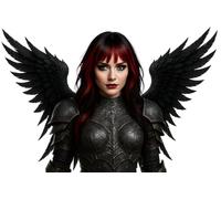 Women's Long Hair Wig with Fringe Red/Black Vampire Devil Devil Witch Halloween