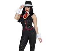 Women's Long Jumpsuit Leg Avenue Mobster Noir L