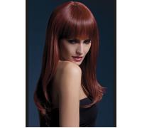 Womens Long Length Auburn Fever Sienna Fancy Dress Cosplay Wig With Fringe