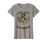 Womens Long Live Rad Women Snake Dagger Moon Floral T-Shirt