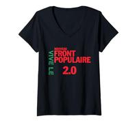 Womens Long live the New Popular Front 2.0 LFI The Greens Communist V-Neck T-Shirt