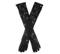 Women's Long Opera Lace Gloves - BLACK / ONE