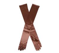 Women's Long Opera Satin Gloves - BRONZE / ONE