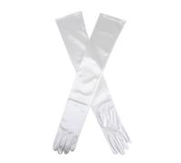 Women's Long Opera Satin Gloves - IVORY / ONE