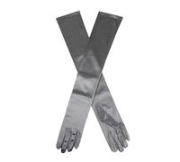 Dents Women's Long Satin Evening Gloves PEWTER ONE