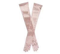 Women's Long Opera Satin Gloves - ROSE / ONE