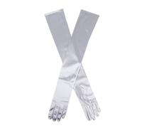 Dents Women's Long Satin Evening Gloves SILVER GREY ONE
