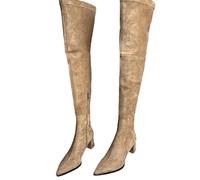 Womens Long Over The Knee Boots In A Street Style Design Featuring A Pointed Toe And Thick Heels Perfect For Making A Bold Fashion Statement