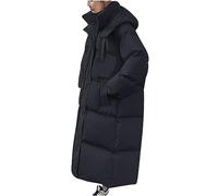 Womens Long Puffer Jacket Winter Down Coat Quilted Coats Knee Length Padded Jacket Warm Cotton Cover Coat Waterproof Puff Outwear Outdoor Thick Overcoat Fleece Ski Hiking Jackets with Hood Pockets