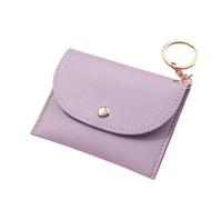 Women's Long Purse Coin Purse Women Simple PU Leather Buckle Ultra-Thin Mini Change Purses Keychain Wallets Card Holder Pouch Small Wallet for Women Use(Purple)