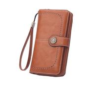 Women's Long Purse Women Wallet RFID Anti-Theft Leather Wallets for Woman Long Zipper Large Ladies Clutch Bag Female Purse Card Holder for Women Use(B-2)