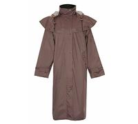 Womens Long Riding Coat Ladies Waterproof Full Length Jacket (18, Brown)