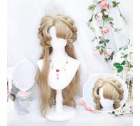 Women's Long Romantic Curls Wigs Oil Painting Character Hairstyle Princess Costume Wig with Curly Bangs Halloween Cosplay Play (Brown)