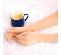 Women's Long Sheer Gloves, 40 cm Nylon Transparent High Stretch Seamless Mittens for Women and Men, Solid Color Ultrathin Design for All Seasons Home or Club Wear(Skin)