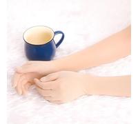 Women's Long Sheer Gloves, 40 cm Nylon Transparent High Stretch Seamless Mittens for Women and Men, Solid Color Ultrathin Design for All Seasons Home or Club Wear(Light skin)