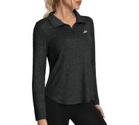 Women's Long Sleeve 1/4 Zip Running Top UPF 50+ Quick Dry Lightweight Activewear T-Shirt with Thumb Holes for Gym Yoga Golf Hiking Black