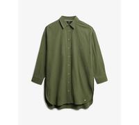 Superdry Ibiza Longline Beach Long Sleeve Shirt Green XS Woman