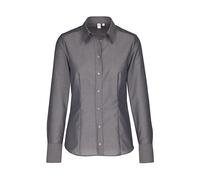 Women's Long Sleeve Buttoned Shirt Seidensticker Regular Fit Kent Gris 46