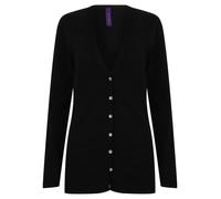 Women's Long Sleeve Cardigan Ladies Longline Knitted Button Jumper With Pockets