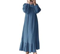 Women's Long Sleeve Cotton Handkerchiefs, 40 x 40 cm, Casual Lace Dresses, blue, 4XL