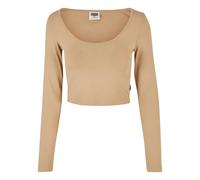 Women's long sleeve crop T-shirt Urban Classics Organic Beige XL