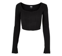 Women's long sleeve crop top Urban Classics Noir XL