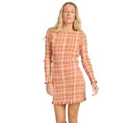 Women's long sleeve dress Billabong Check Me Out Orange XS
