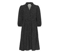 Kaffe Women's Rea Printed V-Neck Midi Dress in Black | Size: 10