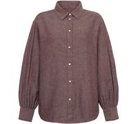 Women's Long Sleeve Flannel Shirt KnowledgeCotton Apparel Organic GOTS Rouge L
