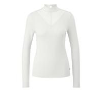Women's Long Sleeve High Neck Lace Top QS Blanc M