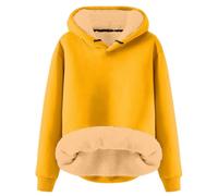 Women's Long Sleeve Hooded Sweatshirt, Warm Pullover Large Size Solid Colour Casual Comfortable Thick Thermal Pullover Classic Soft Everyday Basic Hoodie