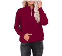 Women's Long Sleeve Hoodie, Women's Plus Size Casual Turtleneck with Zip, Solid Colour, Chic and Elegant, Loose Fit, Pockets, Pullover, Classic, Streetwear, Top