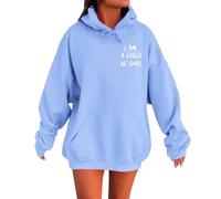 Women's Long Sleeve Hoodie, Women's Plus Size Letter Print Casual Comfortable Fit Pullover Chic And Elegant Loose Fit Classic Streetwear For Winter Top