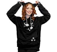 Women's Long Sleeve Hoodie, Women's Plus Size Sweatshirt with Pets Pockets Loose Fit Casual Printed Pullover Chic and Elegant Comfortable Fit Soft Hoodie