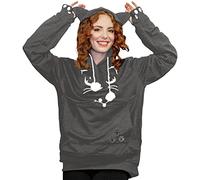 Women's Long Sleeve Hoodie, Women's Plus Size Sweatshirt with Pets Pockets Loose Fit Casual Printed Pullover Chic and Elegant Comfortable Fit Soft Hoodie