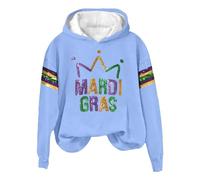 Womens Long Sleeve Hoodies Lightweight Tops Soft Women's Don't Worry It's Not My Blood Bloody Halloween Hoodie Womens Stand Collar Sweatshirt (Light Blue, M)