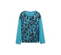 Women's Long Sleeve Leopard Print T-Shirt Tom Tailor Bleu XS